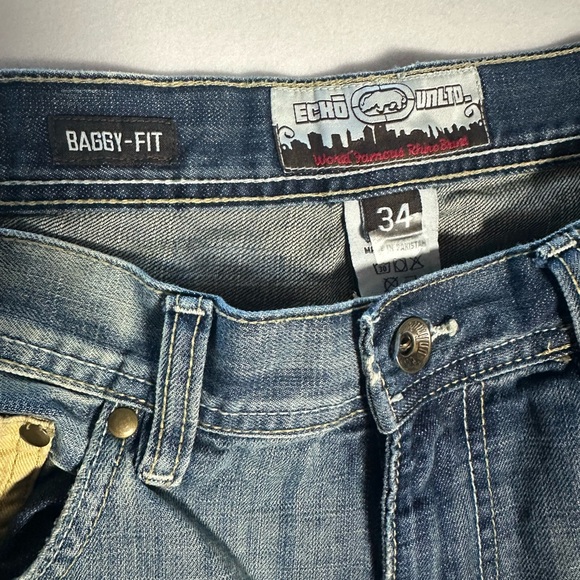 Y2K Ecko Unltd Graphic Track Jacket & Baggy Jeans Set Mens 34 Streetwear Hip Hop - Picture 10 of 15